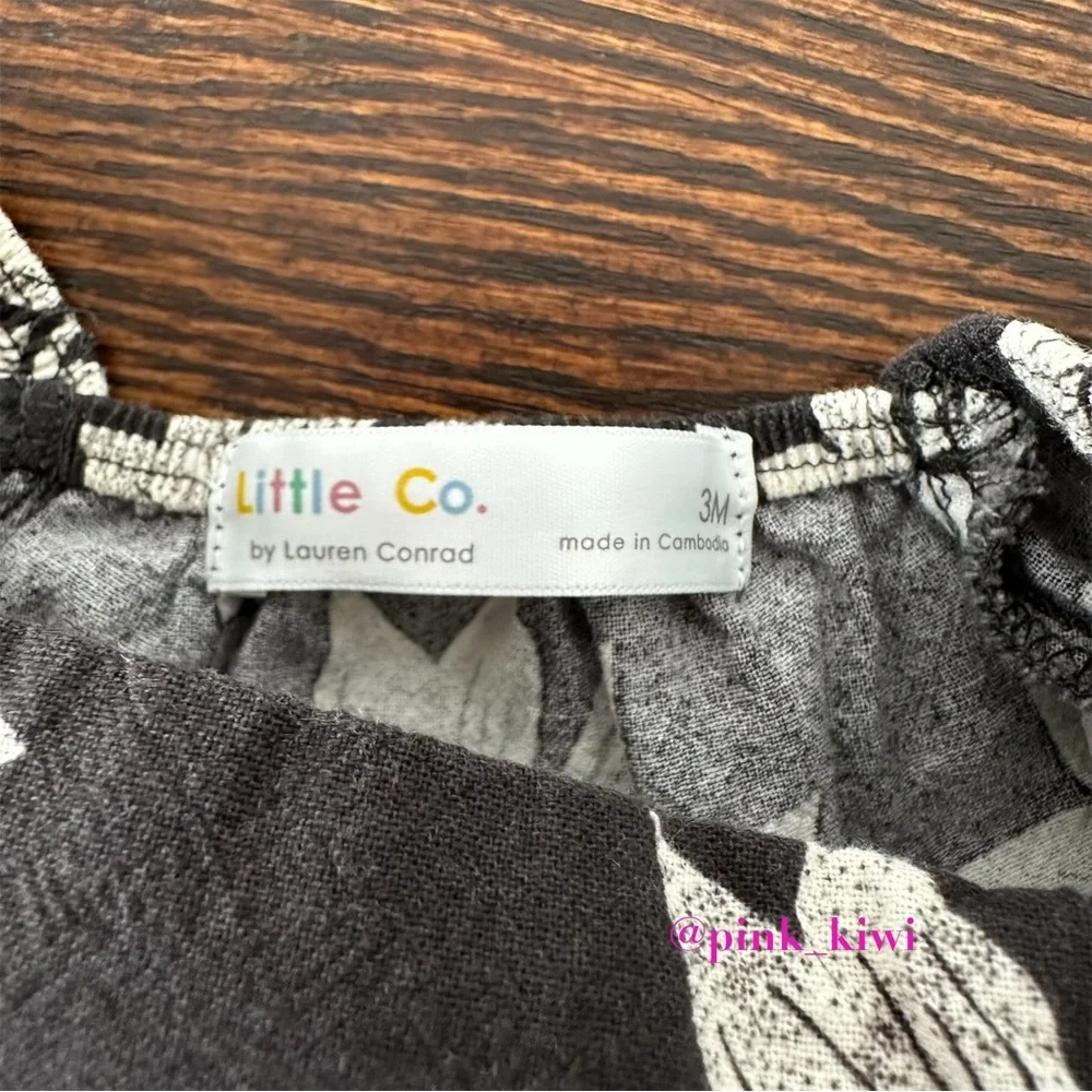 Little Co by Lauren Conrad Black and White Organic Tiered Baby Dress